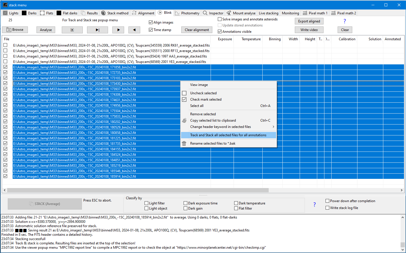 ASTAP, Astrometric Stacking Program